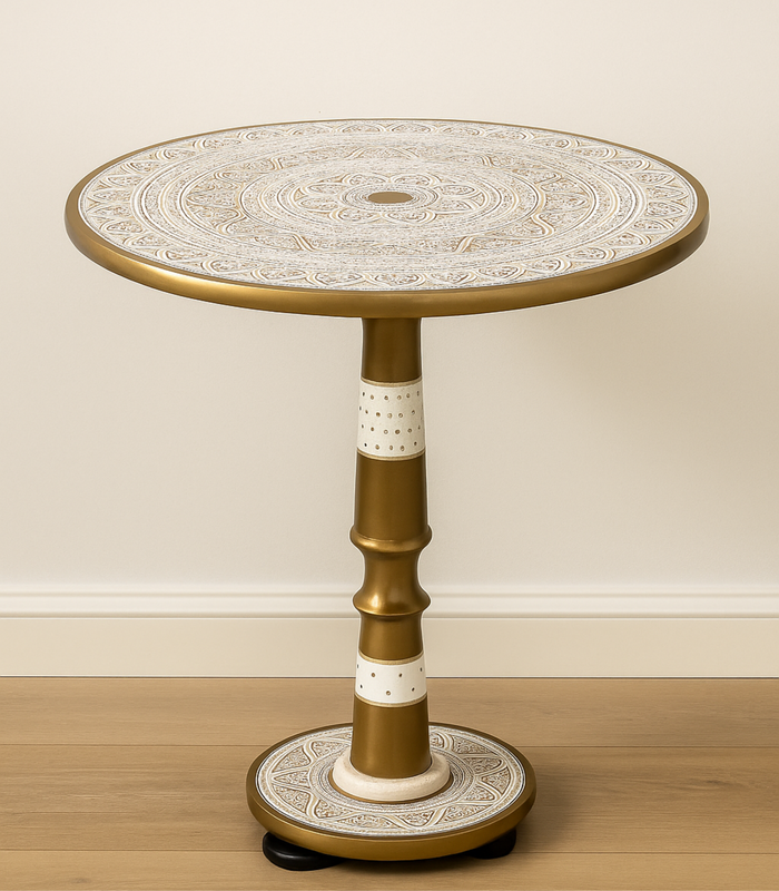 White Naqshi Art Table