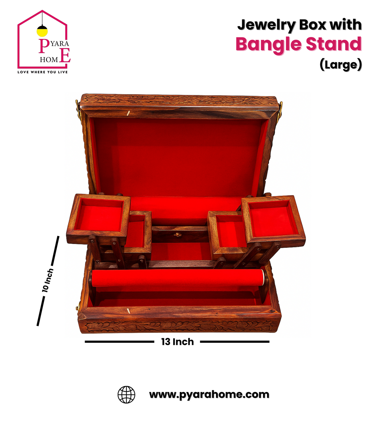 Jewelry Box with Bangle Stand (Large)