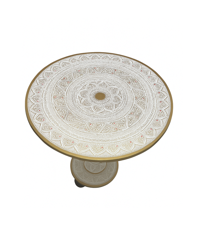 White Naqshi Art Table
