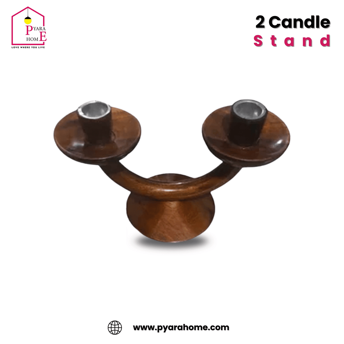 Double Brass Candle Holder