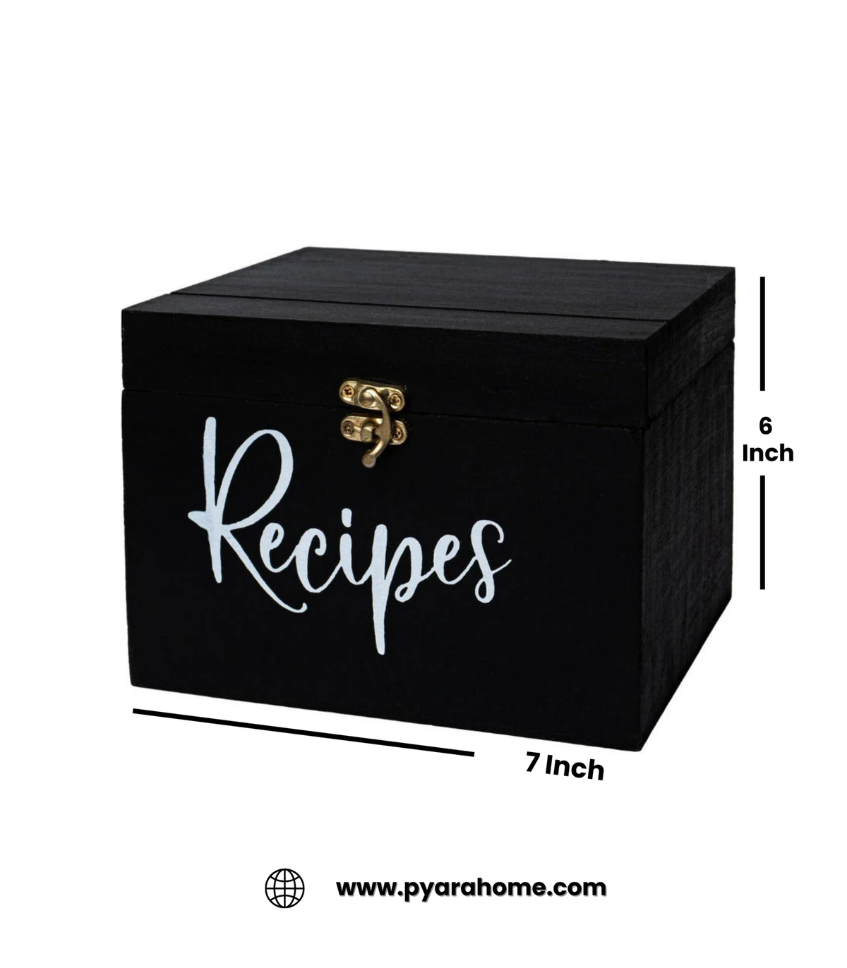 Wooden Recipes Box (Black) ⚫