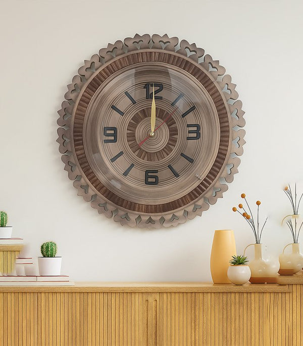 Light Brown Wooden Wall Clock