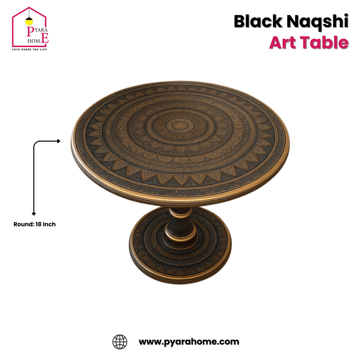 Black Naqshi Art Table