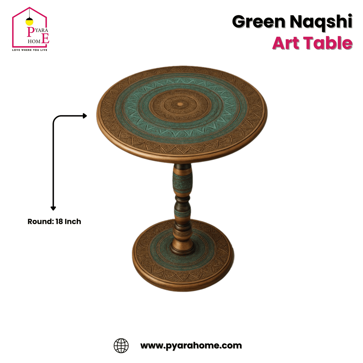 Green Naqshi Art Table
