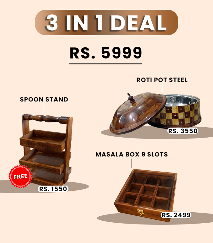 Eid deal ( Roti Poot Steel, Masala Box 9 Slots, Spoon Stand )