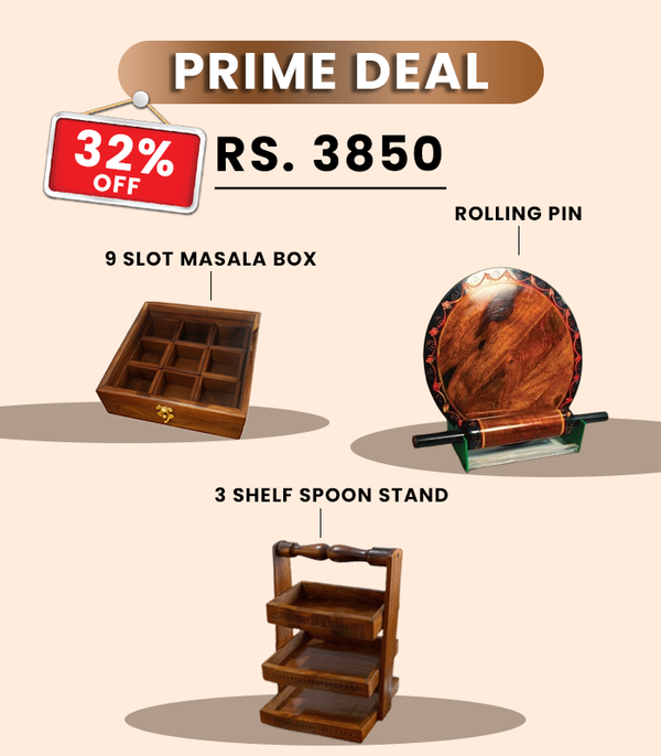 Prime Deal ( Rolling Pin, Spoon Stand, Spice Box)