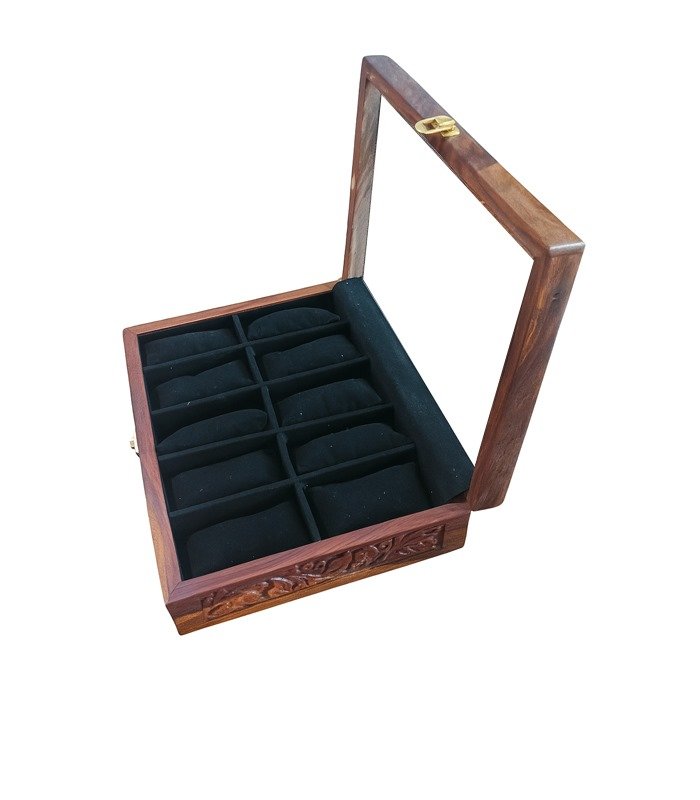 Classic Carved Watch Case – 10 Slot