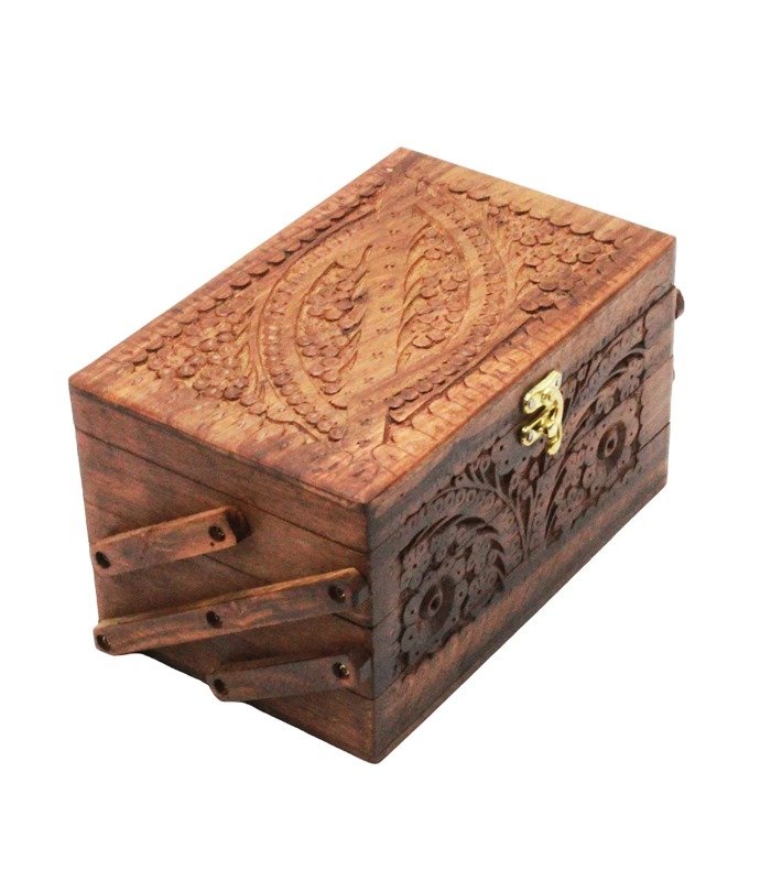 Handcrafted Jewelry Box – 3 Compartment
