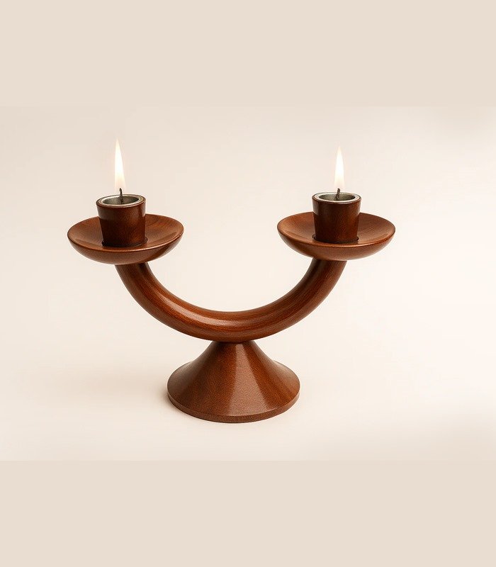 Double Brass Candle Holder