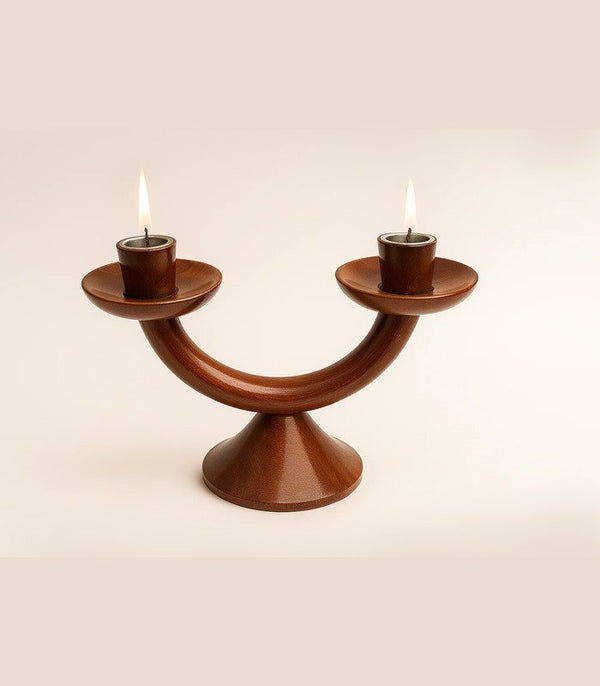 Double Brass Candle Holder