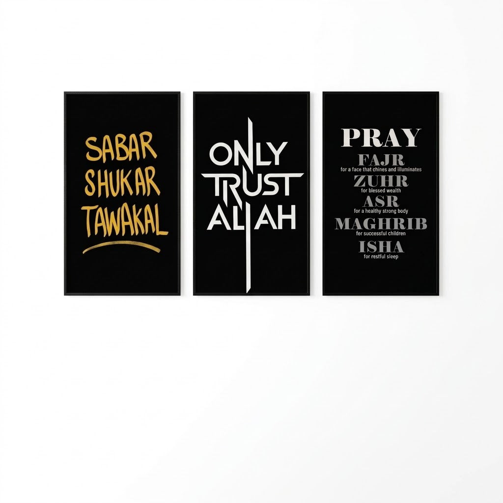 Set of 3 Premium Wall Art Photo Tiles – Home Decor Accessory Designed For Interior Styling And Daily Living Space Routine - Size: 8x11