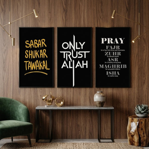 Set of 3 Premium Wall Art Photo Tiles – Home Decor Accessory Designed For Interior Styling And Daily Living Space Routine - Size: 8x11