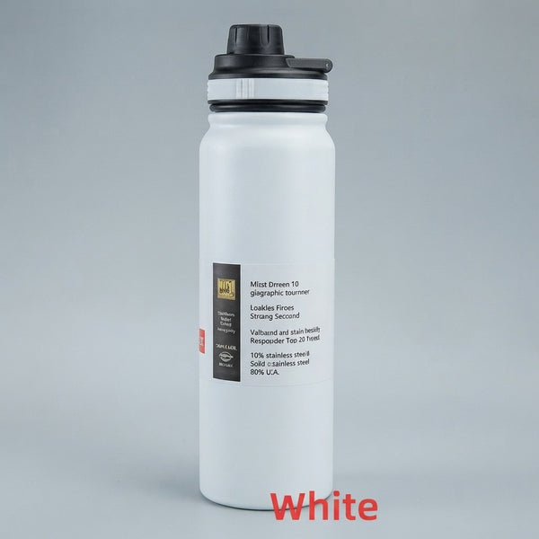 Stainless Steel Nozzle Vacuum Water Bottle - Drinkware Accessory Designed For Liquid Hydration And Daily Travel Routine - 800ml, Black