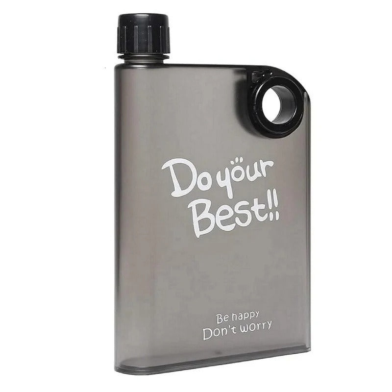 A5 Flat Water Bottle Slim Notebook Style Reusable Water Bottle (420ML) - Drinkware Accessory Designed For Hydration (Random Color)