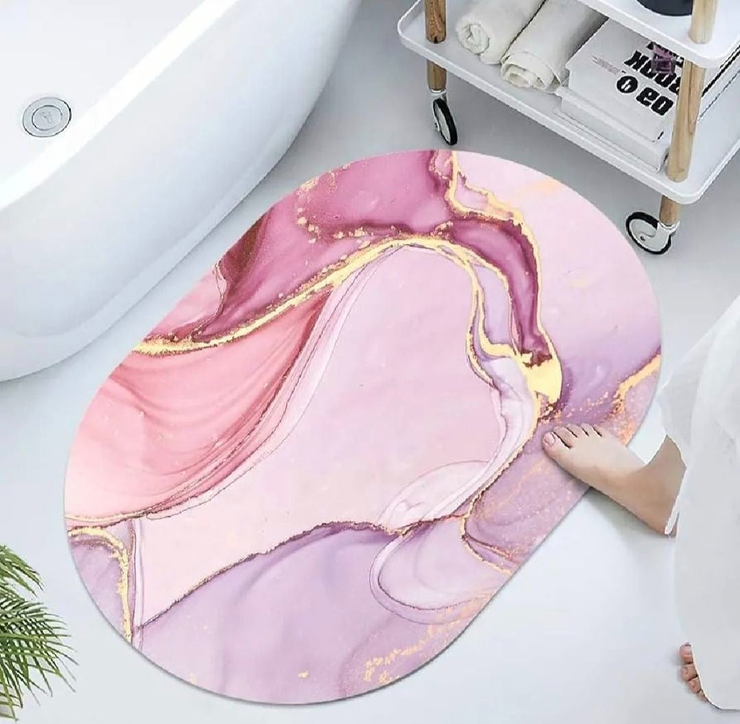 Modern Abstract Marble Design Bathroom Floor Mat (39cm x 59cm) - Random Design