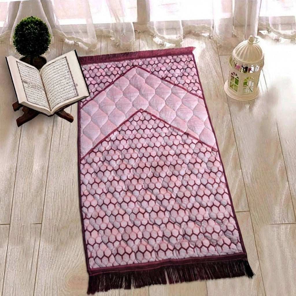 The Velvet Honeycomb Quilted Janamaz prayermat 75x120 cm Design - 1