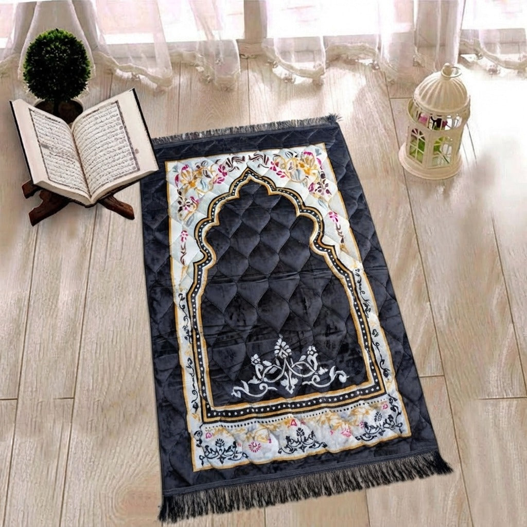 The Velvet Honeycomb Quilted Janamaz prayermat 75x120 cm Design - 1