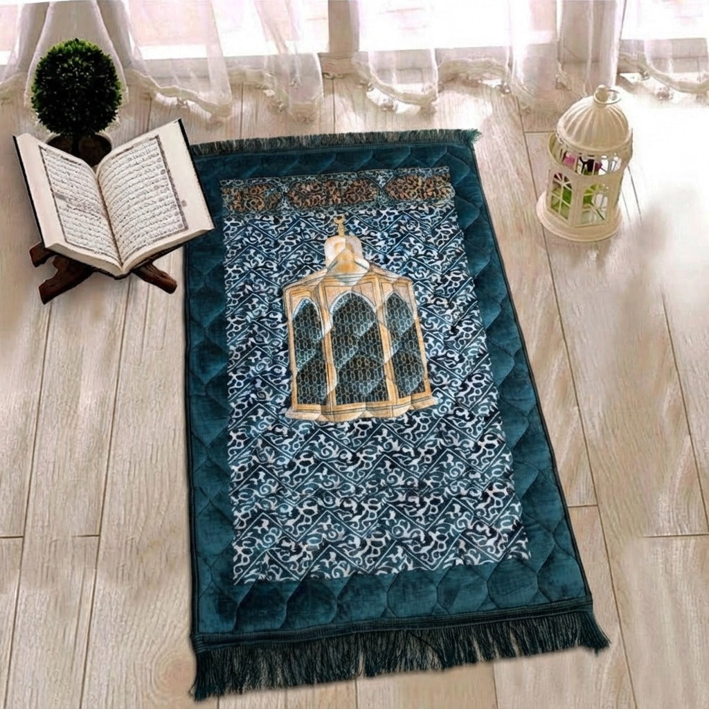 The Velvet Honeycomb Quilted Janamaz prayermat 75x120 cm Design - 1