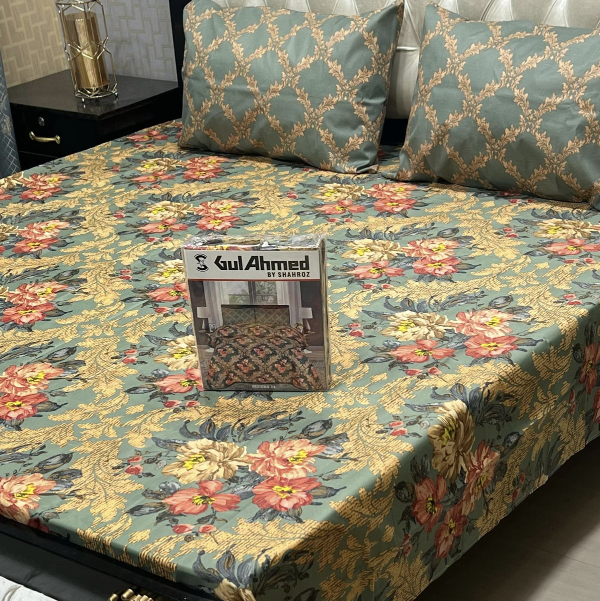Gift Pack Bedsheet*Gul Ahmad Most Demanding Collection Cotton Mix Bedsheets Full Printed 3pc 1 Sheet 2 Pillow Covers Fabric = Cotton Mix Size = King Size 92/94