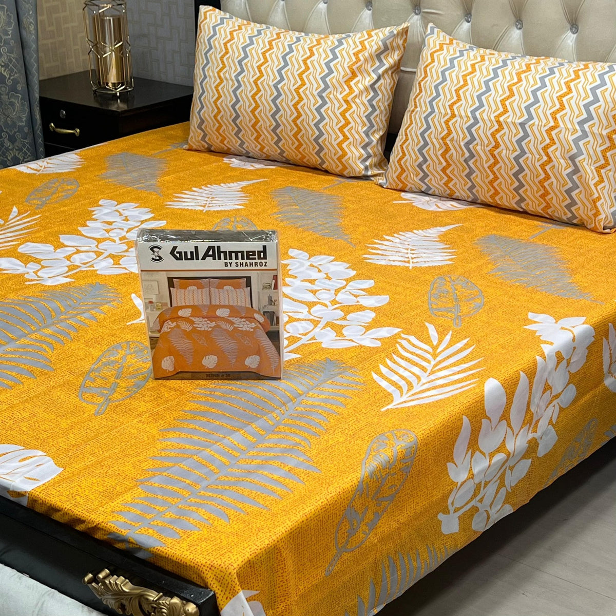 Gift Pack Bedsheet*Gul Ahmad Most Demanding Collection Cotton Mix Bedsheets Full Printed 3pc 1 Sheet 2 Pillow Covers Fabric = Cotton Mix Size = King Size 92/94