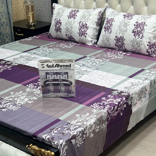 Gift Pack Bedsheet*Gul Ahmad Most Demanding Collection Cotton Mix Bedsheets Full Printed 3pc 1 Sheet 2 Pillow Covers Fabric = Cotton Mix Size = King Size 92/94
