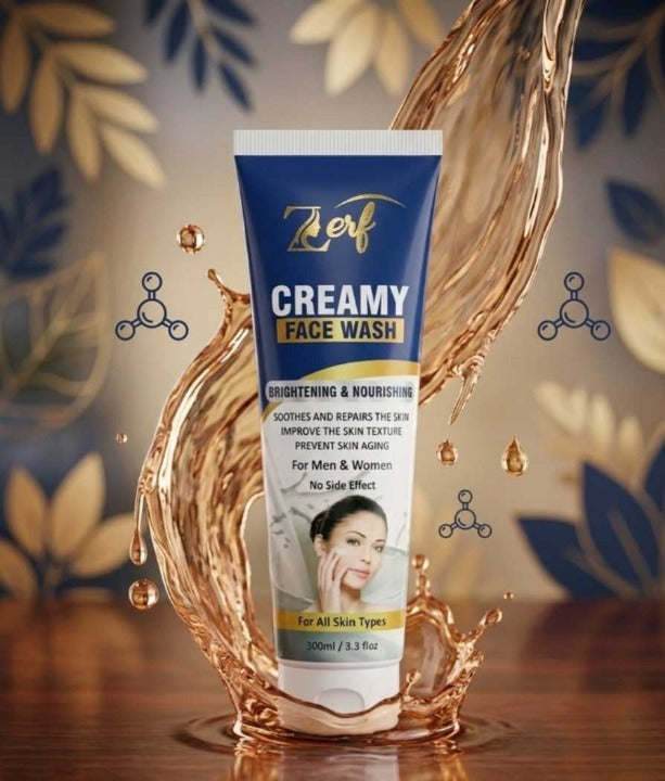 Zerf Creamy Face Wash 100ml | Brightening Face Wash | Skin Repair | Deep Cleansing | For Men & Women