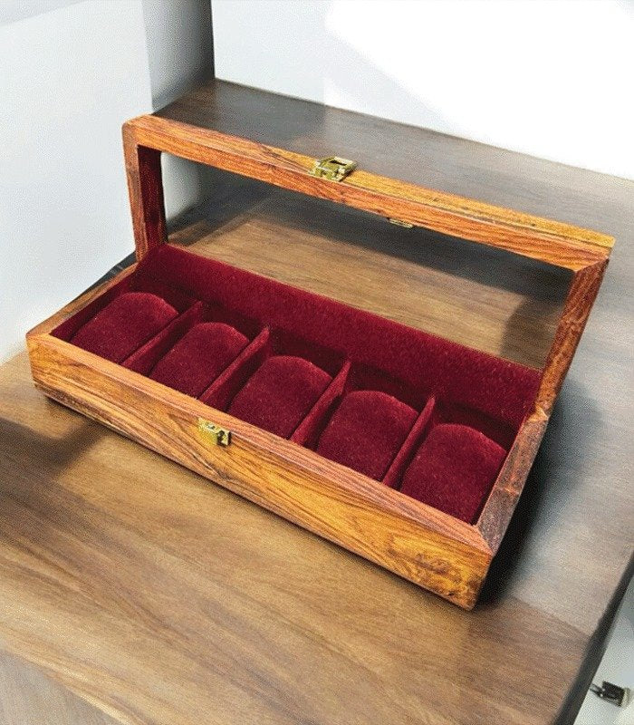 Luxury 5-Slot Wooden  Watch Organizer
