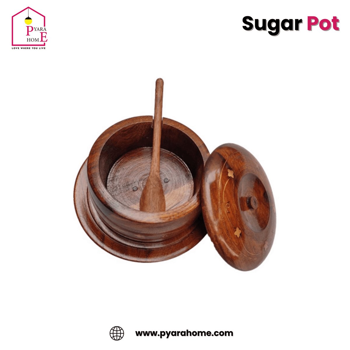 Wooden Sugar Pot