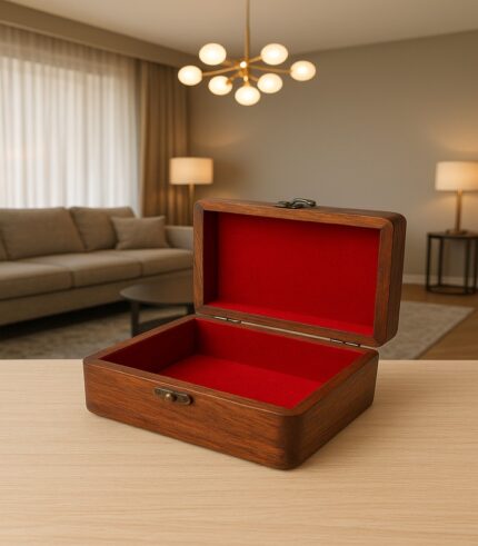 Classic Wooden Jewelry Box Flower